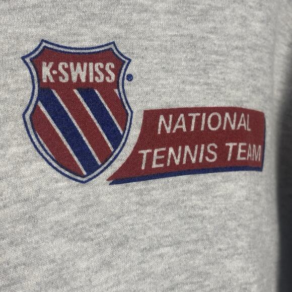 Vintage 90’s K-Swiss National Tennis Team Quarter Zip Grey Sweatshirt XL - Picture 3 of 9